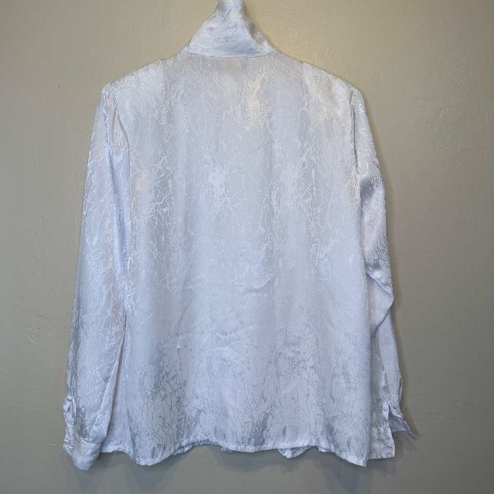 Worthington | Vtg Mock Neck Pleated Button Front … - image 4